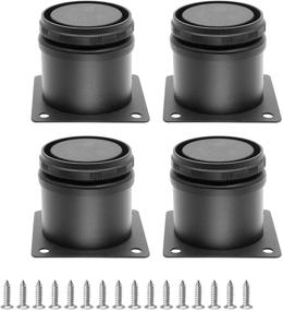 img 4 attached to 🔘 PHITUODA 4pcs Adjustable Stainless Steel Furniture Legs - 2 Inch/50mm Thickened Cabinet Legs for Cabinets, Sofas, Tables, Shelves - Black