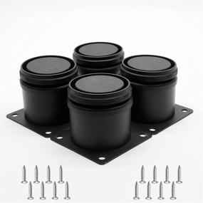 img 3 attached to 🔘 PHITUODA 4pcs Adjustable Stainless Steel Furniture Legs - 2 Inch/50mm Thickened Cabinet Legs for Cabinets, Sofas, Tables, Shelves - Black