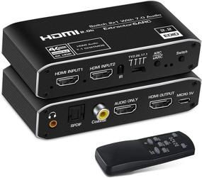 img 4 attached to 🔁 4K@60Hz HDMI Switch Audio Extractor with eARC, NEWCARE 2x1 HDMI Audio Converter - Remote Control, 7.1CH Atmos, ARC, Optical Toslink SPDIF, Coaxial, 3.5mm Audio Out - Supports HDCP2.3, HDMI2.0b