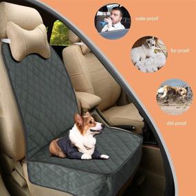 img 2 attached to 🐾 Waterproof & Nonslip Dog Car Seat Cover - Durable Front Seat Cover for Dogs, Thick 600d Duty Pets Car Seat Cover for Cars