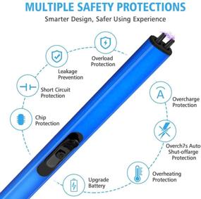 img 2 attached to Windproof Electric Arc USB Rechargeable Candle Lighter - Flameless Portable Plasma Lighter with 🕯️ Triple Safety Button, No Spark & Smell - Ideal for Kitchen Stove, Camping, Fireplace (Blue)