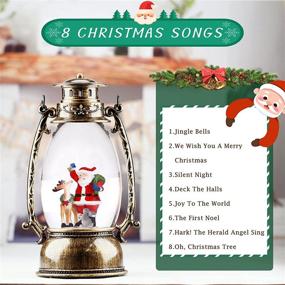 img 1 attached to 🔔 Bronze Christmas Snow Globes with Musical Santa Claus & Deer – Glitter Lighted Snowglobes Christmas Lantern for Decorations and Gifts