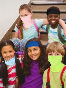 img 1 attached to 👶 Kids Summer Neck Gaiters - Dust & Sun Protection Face Covers - Ice Silk Material - Non-Slip Balaclava Face Scarf - Pack of 9