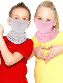 img 3 attached to 👶 Kids Summer Neck Gaiters - Dust & Sun Protection Face Covers - Ice Silk Material - Non-Slip Balaclava Face Scarf - Pack of 9