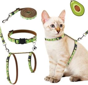 img 4 attached to PAWCHIE Escape-Proof Adjustable H-Shaped Cat Harness and Leash Set - Outdoor Walking Vest and Collar Accessory, Soft and Comfortable Strap for Cats