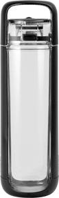 img 4 attached to Charcoal Warm Clear Water Bottle - 750mL/25 Oz - BPA Free, Non-Toxic, Leak Proof, Sustainable & Eco-Friendly - One Click Cap with Handle - Wide Mouth - Perfect for Travel & Workouts