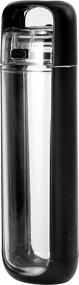 img 3 attached to Charcoal Warm Clear Water Bottle - 750mL/25 Oz - BPA Free, Non-Toxic, Leak Proof, Sustainable & Eco-Friendly - One Click Cap with Handle - Wide Mouth - Perfect for Travel & Workouts