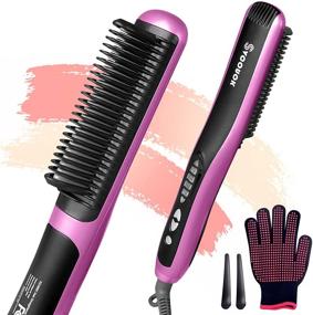 img 4 attached to 🔌 2-in-1 Electric Straightening Comb: Hot Brush Hair Straightener for Quick Ceramic Heating, Anti-frizz, Anti Scald - Ideal for Home, Salon, Travel