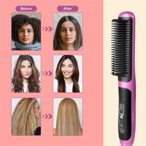 img 1 attached to 🔌 2-in-1 Electric Straightening Comb: Hot Brush Hair Straightener for Quick Ceramic Heating, Anti-frizz, Anti Scald - Ideal for Home, Salon, Travel