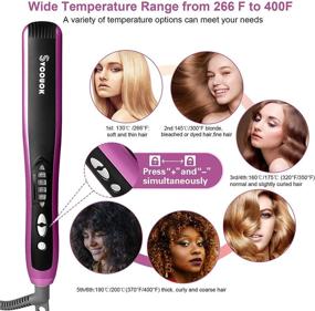 img 2 attached to 🔌 2-in-1 Electric Straightening Comb: Hot Brush Hair Straightener for Quick Ceramic Heating, Anti-frizz, Anti Scald - Ideal for Home, Salon, Travel