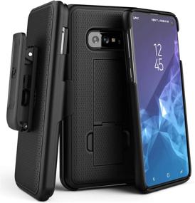 img 4 attached to 📱 Encased Galaxy S10e Belt Clip Case (2019 DuraClip): Secure and Sleek Grip Cover for Samsung Galaxy S10 E (Black)