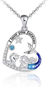 img 4 attached to Sianilvera Mermaid Necklace: Heart Pendant I Love You Forever Jewelry Gift for Daughter, Wife, Girlfriend, Best Friend – Perfect for Christmas, Birthdays, and Parties