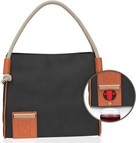 img 4 attached to 🍷 Premium Quality Wine Purse with Hidden Spout: Stylish Wine Tote, Insulated & Waterproof Compartment. Includes Reusable Pouch - Perfect Wine Gift