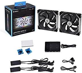 img 1 attached to 🌈 Lian Li UNI Fan SL140 RGB x2 140mm Daisy-Chain ARGB Fan - Black (Includes Controller) - Improved for SEO