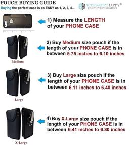 img 4 attached to 📱 Swivel Men's Genuine Leather Cell Phone Holster Pouch with Premium Belt Clip - Compatible with iPhone 6, 7, 8, X, Samsung Galaxy S7, S9 - Fits Otterbox or Thick Cases