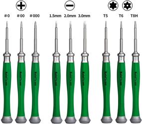 img 3 attached to 🛠️ Набор прецизионных отверток Kaisi: 10 штук, профессиональный ремонтный набор с магнитными насадками Phillips, Flat и Torx - идеально подходит для электроники, компьютеров, ноутбуков, телефонов, часов, ювелирных изделий, очков, геймпадов и игрушек - включает кожаную сумку.