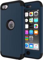 📱 slmy(tm) ipod touch 7 case – heavy duty shockproof full-body protective cover for apple ipod touch 7th/6th/5th gen in teal/black logo