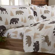 🐻 queen size lodge printed ultra-soft microfiber sheet set - stunning nature-inspired patterns, comfortable & versatile all-season bed sheets (bear design) logo