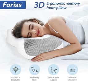 img 3 attached to 🌙 Forias Extra Large Firm Side Sleeper Pillow – Ergonomic Contoured Memory Foam Cervical Pillow for Neck and Shoulder Pain Relief