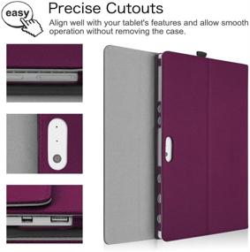 img 1 attached to Fintie Purple Case for Microsoft Surface Pro 7 Plus/Pro 7 / Pro 6 / Pro 5 / Pro 📱 4 / Pro 3 Tablet - Portfolio Business Cover with Multiple Viewing Angles, Compatible with Type Cover Keyboard - 12.3 Inch