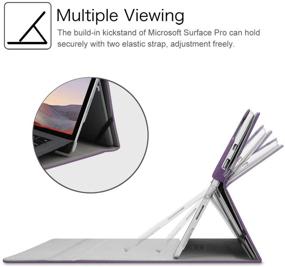 img 2 attached to Fintie Purple Case for Microsoft Surface Pro 7 Plus/Pro 7 / Pro 6 / Pro 5 / Pro 📱 4 / Pro 3 Tablet - Portfolio Business Cover with Multiple Viewing Angles, Compatible with Type Cover Keyboard - 12.3 Inch