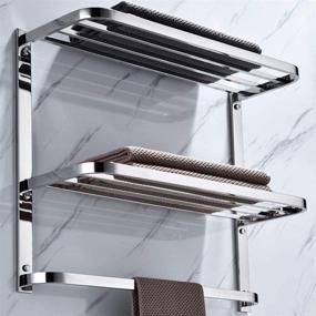img 1 attached to 🛁 Maximize Bathroom Storage with a 3-Tier Stainless Steel Wall Mount Shelf and Towel Bar Set – 29-1/4 Inch