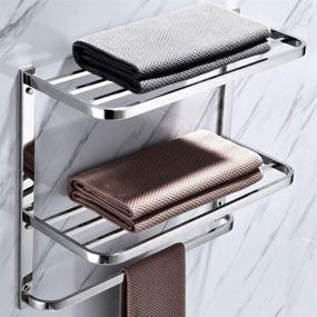 img 2 attached to 🛁 Maximize Bathroom Storage with a 3-Tier Stainless Steel Wall Mount Shelf and Towel Bar Set – 29-1/4 Inch
