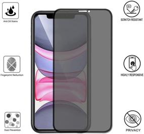 img 3 attached to 📱 Premium Privacy Screen Protector for iPhone 11/iPhone XR - Anti-Spy, Full Coverage, Easy Installation, 2Pack