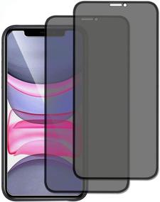 img 4 attached to 📱 Premium Privacy Screen Protector for iPhone 11/iPhone XR - Anti-Spy, Full Coverage, Easy Installation, 2Pack