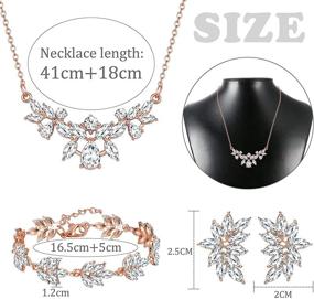 img 3 attached to Florideco Bridesmaids Rhinestone Necklace Earrings