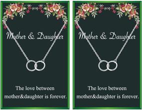 img 4 attached to Girls' Birthday Jewelry - Interlocking Circle Daughter Necklace