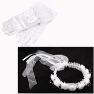 👰 ids white satin short gloves: elegant accessory for bridesmaids, flower girls, and bridal parties logo