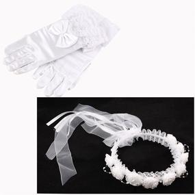 img 3 attached to 👰 IDS White Satin Short Gloves: Elegant Accessory for Bridesmaids, Flower Girls, and Bridal Parties