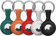 enhanced 5-pack airtag cases with key-ring - wanchel airtag holder and anti-lost keychain, protective air tag, item trackers, for dogs, cats, keys, wallets, backpacks - compatible with apple new airtag… logo