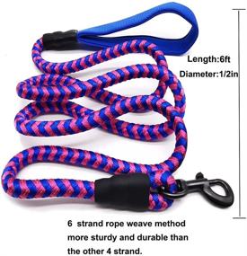 img 1 attached to 🐾 6FT Strong Dog Leash Rope with Highly Reflective Threads and Soft Padded Handle - Ideal for Small, Medium, and Large Dogs