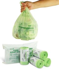 img 4 attached to 🌱 ecomelo Compostable Trash Bags, 2.6 Gallon/9.84 Liter, 120 count - Premium Certifications, Extra Thick & Eco-Friendly