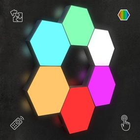 img 3 attached to 🔮 LUMINOSIA Hexagon Lights: Premium LED Wall Lights Set, Modular, Touch-Sensitive & Remote-Controlled RGB Lighting for Aesthetic Room Decor, Ideal Decoration for Living and Bedroom with 13 Colors