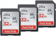 sandisk 32gb (3-pack) ultra sdhc uhs-i memory cards - sdsdunr-032g-gn6im логотип