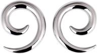 yofanst stainless steel silver spiral taper expander piercing jewelry - ear stretching tapers earring gauge 12g to 0g logo