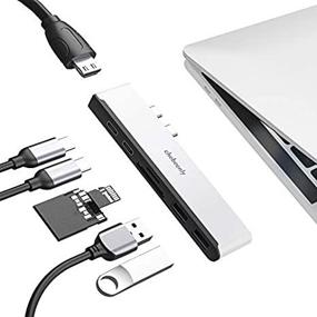 img 3 attached to 7-в-2 USB C хаб для MacBook: порт Thunderbolt 3, HDMI 4K, USB 3.0, считыватель SD/TF-карт | Совместим с MacBook Air 2020/2019/2018, MacBook Pro 2020/2019-2016