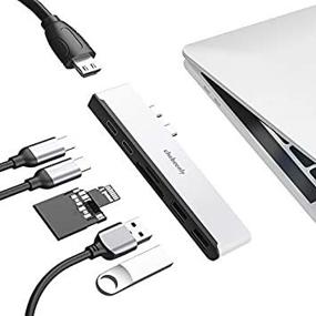 img 2 attached to 7-в-2 USB C хаб для MacBook: порт Thunderbolt 3, HDMI 4K, USB 3.0, считыватель SD/TF-карт | Совместим с MacBook Air 2020/2019/2018, MacBook Pro 2020/2019-2016