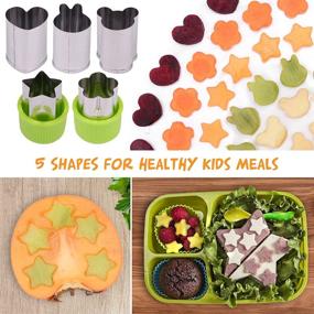 img 1 attached to 🥪 Fun and Practical: Sandwich Cutters for Kids Set with 20 Pieces - 5 Kid-Friendly Sandwich Cutter Shapes, 5 Vegetable Cutter Shapes, and 10 Bento Deco Accessories
