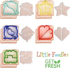 img 3 attached to 🥪 Fun and Practical: Sandwich Cutters for Kids Set with 20 Pieces - 5 Kid-Friendly Sandwich Cutter Shapes, 5 Vegetable Cutter Shapes, and 10 Bento Deco Accessories