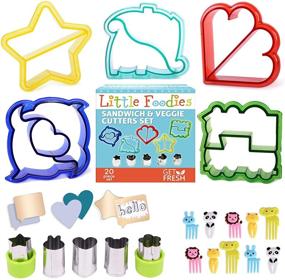 img 4 attached to 🥪 Fun and Practical: Sandwich Cutters for Kids Set with 20 Pieces - 5 Kid-Friendly Sandwich Cutter Shapes, 5 Vegetable Cutter Shapes, and 10 Bento Deco Accessories