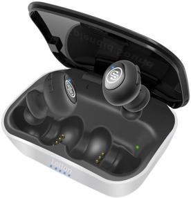 img 4 attached to iQute True Wireless Earbuds, Bluetooth 5.0, Running Headphones with 3D Stereo Pro Sound, Extra Bass, Auto Pairing, 72H Play Time, Siri, Built-in Mic for iPhone – Wireless Headphones with Charging Case