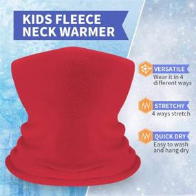 img 2 attached to Fleece Neck Gaiters 2 Pack for Kids - Neck Warmers for Boys and Girls, Youth (Ages 4-12)