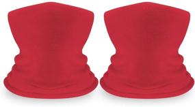 img 4 attached to Fleece Neck Gaiters 2 Pack for Kids - Neck Warmers for Boys and Girls, Youth (Ages 4-12)