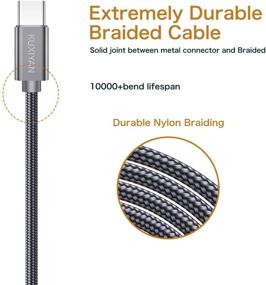 img 2 attached to 🔌 Кабель USB A на USB C высокой скорости (2 шт., 3 фута) для быстрой зарядки - Samsung Galaxy S10 S9 S8 Plus, Note 10 9 8, LG G6 G7 V20 V30 V40, Moto Z и другие - серого цвета