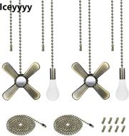 🌀 iceyyyy bronze ceiling fan pull chain set with 4pcs beaded ball fan pull chain pendant, additional 8pcs beaded and pull loop connectors, and 2pcs 35.4 inches fan pull chain extension logo