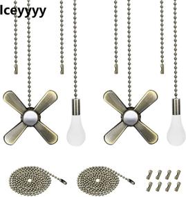 img 4 attached to 🌀 Iceyyyy Bronze Ceiling Fan Pull Chain Set with 4Pcs Beaded Ball Fan Pull Chain Pendant, Additional 8Pcs Beaded and Pull Loop Connectors, and 2Pcs 35.4 inches Fan Pull Chain Extension